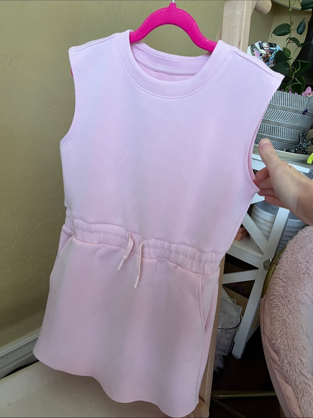 all in motion Light Pink Sleeveless Casual Drawstring Dress